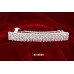 Hair Barrette – 12 PCS 3-Row Clear Rhinestone w/ French Clip - BT-6553